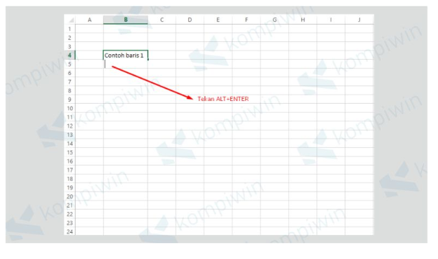 Cara Enter di Excel Dengan ALT + Enter