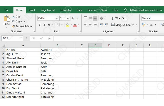 Membuat Data Label pada Microsoft Excel