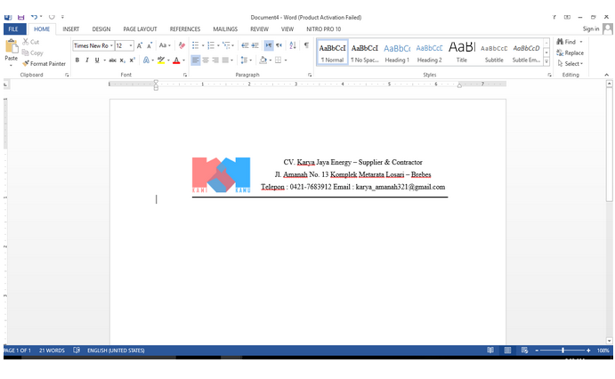 Membuat Kop Surat Di Microsoft Word