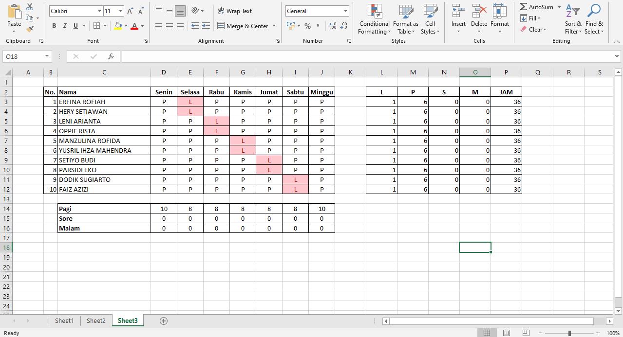 Cara Membuat Jadwal Kegiatan Sehari Hari Di Excel - Excel dan Rumus